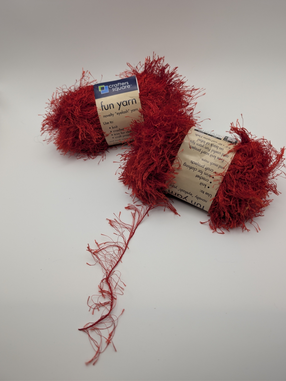 Fun Yarn - Red Eyelash Novelty Yarn